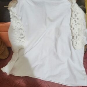 Levi's White Lace Sleeve Blouse